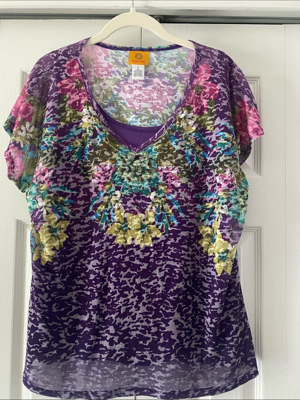 Burnout Twofer Sheer Top w/Tank